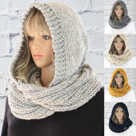 Wool Solid Color Warm Knit Neck Scarf