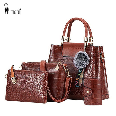 4PCS Set Luxury Crocodile Handbags