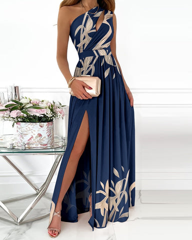 Elegant One Shoulder Long Evening Gown