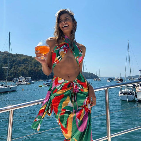 Sexy Piece Boho Outfit Suits Halter Beach Wear