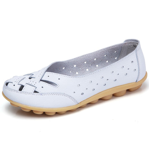 Genuine Leather Oxford Flats