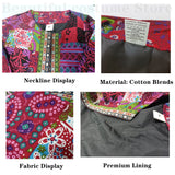 Ethnic Floral Print Long Sleeve Loose Jacket Coat